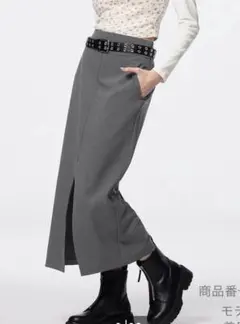 GU 新品 XS スリットナロースカートZ グレー 即購入OK