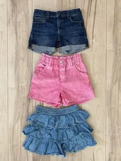 ショートパンツ　キュロット　３点セット　120cm