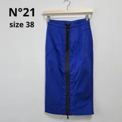 N°21 ヌメロヴェントゥーノ フロントジップ タイトスカート ブルー 38のサムネイル