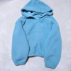 GAP XS 水色 フリース ボアハーフジップパーカー