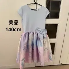H&M 140cm ユニコーン柄 半袖ワンピース