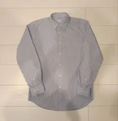 UNIQLO エクストラファインコットンブロードストライプシャツ ブルー
