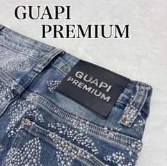 試着のみ！GUAPI PREMIUM ストーン装飾 スキニー フレアデニム