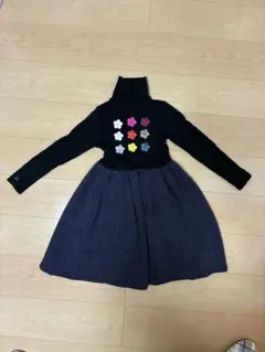 ファミリア　familiar 花刺繍付きワンピース