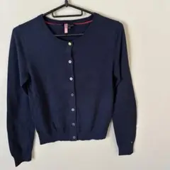 TOMMY HILFIGER ネイビー　薄手　カーディガン　ニット