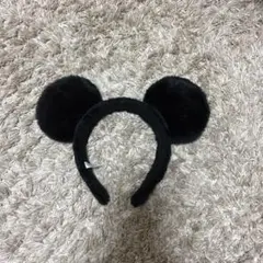 ミッキーマウス耳型カチューシャ 黒