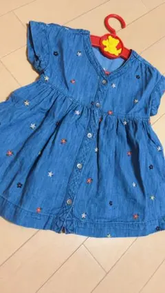 babyGAPデニム花柄刺繍ワンピース