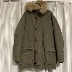オリーブグリーン ダウンジャケット ファー付き　シンプルライフ