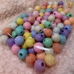 15mm/穴5mm パステルカラービーズ 50個以上おまとめ 大穴