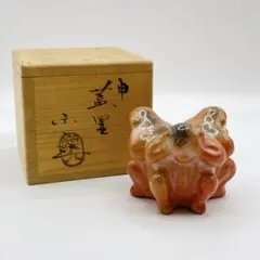 Ｗ１９５　蓋置　『萩焼』『三葉　蓋置』『十二代　田原陶兵衛 造』　共箱　茶道具 W195 蓋置 『萩焼』『三葉 蓋置』『十二代 田原陶兵衛 造』 共箱