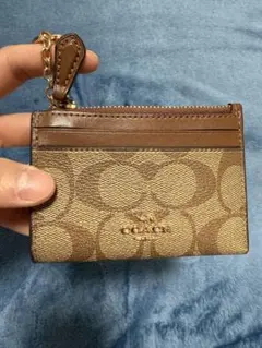 COACH ブラウン カードケース IDウィンドウ付き