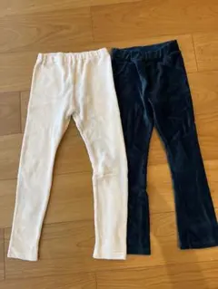 コーデュロイ・リブ編みレギンス2点セット