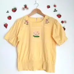 古着 ビンテージ vintage ブラウス 花柄 刺繍 レース ヨーロッパ