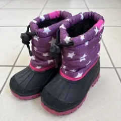 IGNIO スノーブーツ 子ども用 紫/ピンク 星柄　16cm