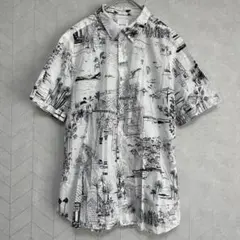 完売品 美品 ポールスミス JOURNAL PRINT SHIRT 現行総柄のサムネイル