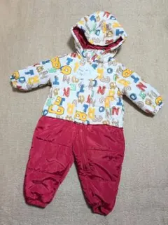 撥水加工 アルファベット柄 スキーウェア ジャンプスーツ　90