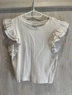ZARA フリルノースリーブTシャツ Mサイズ