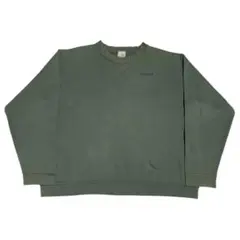 Carhartt 90s-00s 前V ロゴ刺繍クルーネックスウェット グリーン