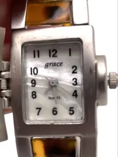 現状品　レディース腕時計 grace クォーツ　鼈甲 バングルタイプ　②