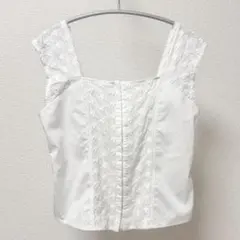 【7/10まで】lily brown コットン刺繍ビスチェ トップス ホワイト