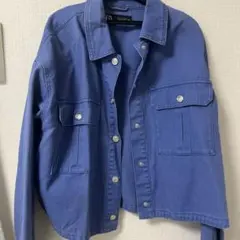 ZARA 青 デニムジャケット Lサイズ