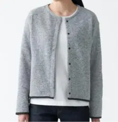 【新品】無印良品　ニット　フリース　ライトグレー 長袖カーディガン