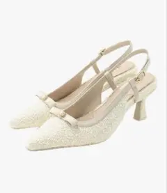 RANDA パールリボンクラシカルパンプス