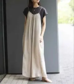 SLOBE IENA フィブリルサテンキャミサロペット
