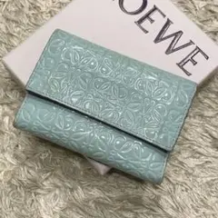LOEWE ロエベ 三つ折り財布 リピートアナグラム バーティカル エナメル