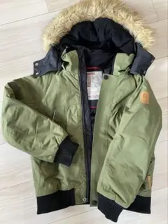 オリーブグリーン ダウンコート ファー付き