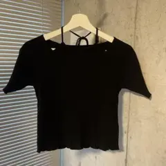 wcloset 半袖ホルターネックプルオーバー　カットソー　ブラックのサムネイル