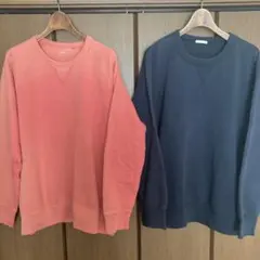 UNIQLO&GUクルーネックスウェット☆2枚セット☆Lサイズ→男女兼用