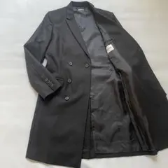 【美品】monkey time 黒 ダブル チェスターコート カシミヤ混