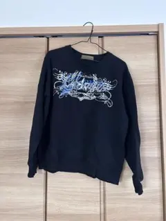 グラフィックプリント ブラック トレーナー