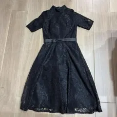 総レース ハイネック ロングドレス ブラックのサムネイル