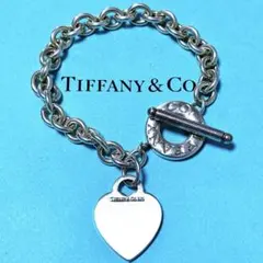 【美品】20cm ティファニー ハート トグル ブレスレット シルバー 925