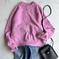 ZARA ザラ クルーネックニット S ピンク ふわふわ アルパカ混