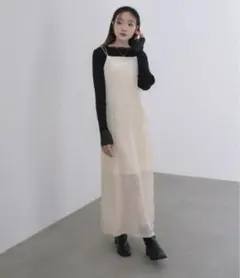 【新品】Bab シアーベロアカップ付きキャミワンピース/ダブルストラップ