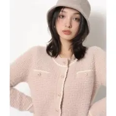 リランドチュール　柄編みふわふわニットジャケット