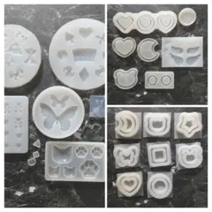 シリコンモールド 大量まとめ売り ハート 星 羽 クマ 肉球 訳あり レジン
