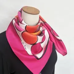 4-25.JIM THOMPSON手描きアート ドット&スクエア シルクスカーフ