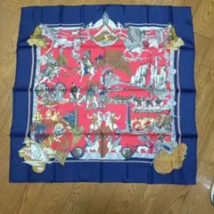 美品☆HERMESエルメス☆プチカレ45concertoシルクシフオンスカーフ
