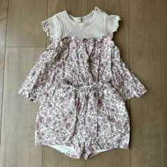 petit main 花柄セットアップ 80cm