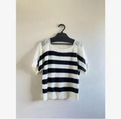 【最終お値下げ】ミーア　ボーダー半袖ニット