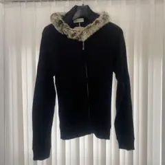 新品未使用 アリスバーリー レディース 毛皮付き パーカー  黒　Lサイズ