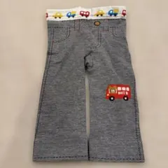 ホットビスケッツニットパンツ100表記小さめ90サイズ相当 バスモチーフ グレー