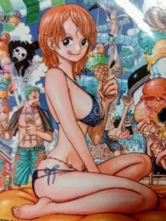 ［非売品、極上、絶版、超レア］水着ナミ　ワンピースカードマグネット