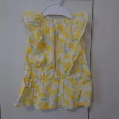 GLOBAL WORK レモン柄フリルチュニック 110