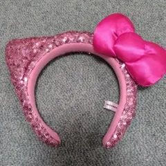 ユニバ、カチューシャ、ハローキティ、キラキラ、ピンク