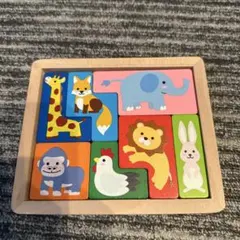 子供向け木製動物ジグソーパズル 7ピース人気　積み木